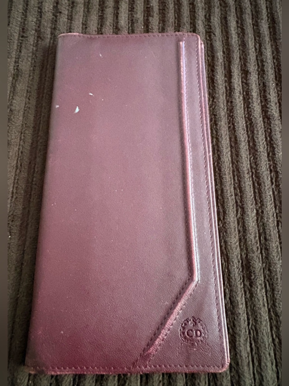 Vintage Christian Dior Burgundy Long Unisex Wallet Case